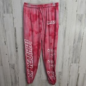 Kool Aid Red Tie Dye Jogger Pants Womens Size Medium